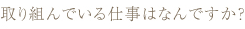 取り組んでいる仕事はなんですか？