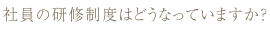 社員の研修制度はどうなっていますか？